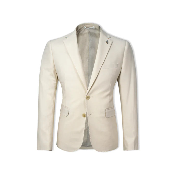 Notch Lapel Wool Blend Suit Jacket 8026