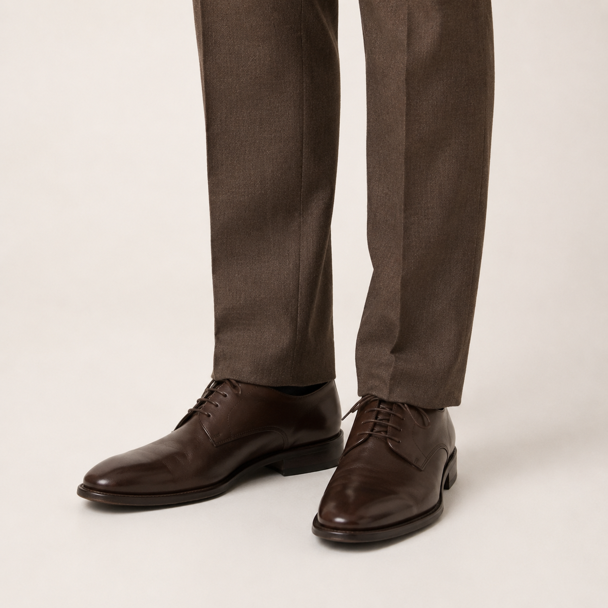Tobacco Tailored Suit Trousers 3424