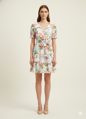 SOGNA COL Summer Wildflower Viscose-Blend Ruffle Dress 43250679-1