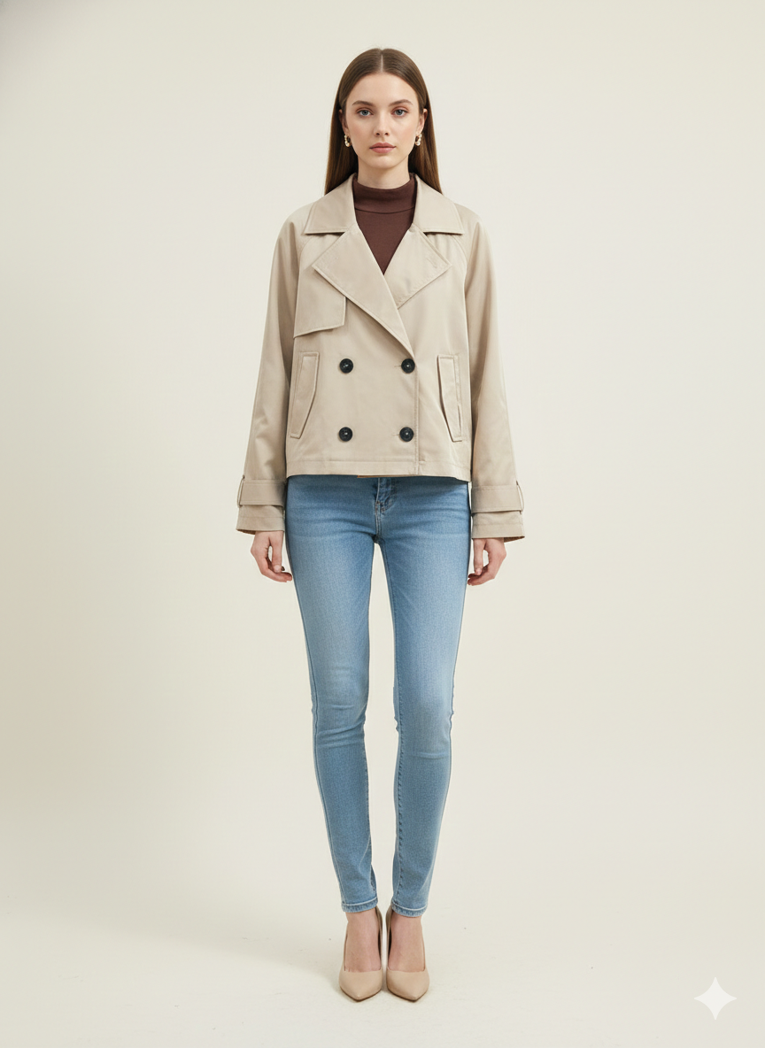 SOGNA COL Cropped Trench Jacket 170381B