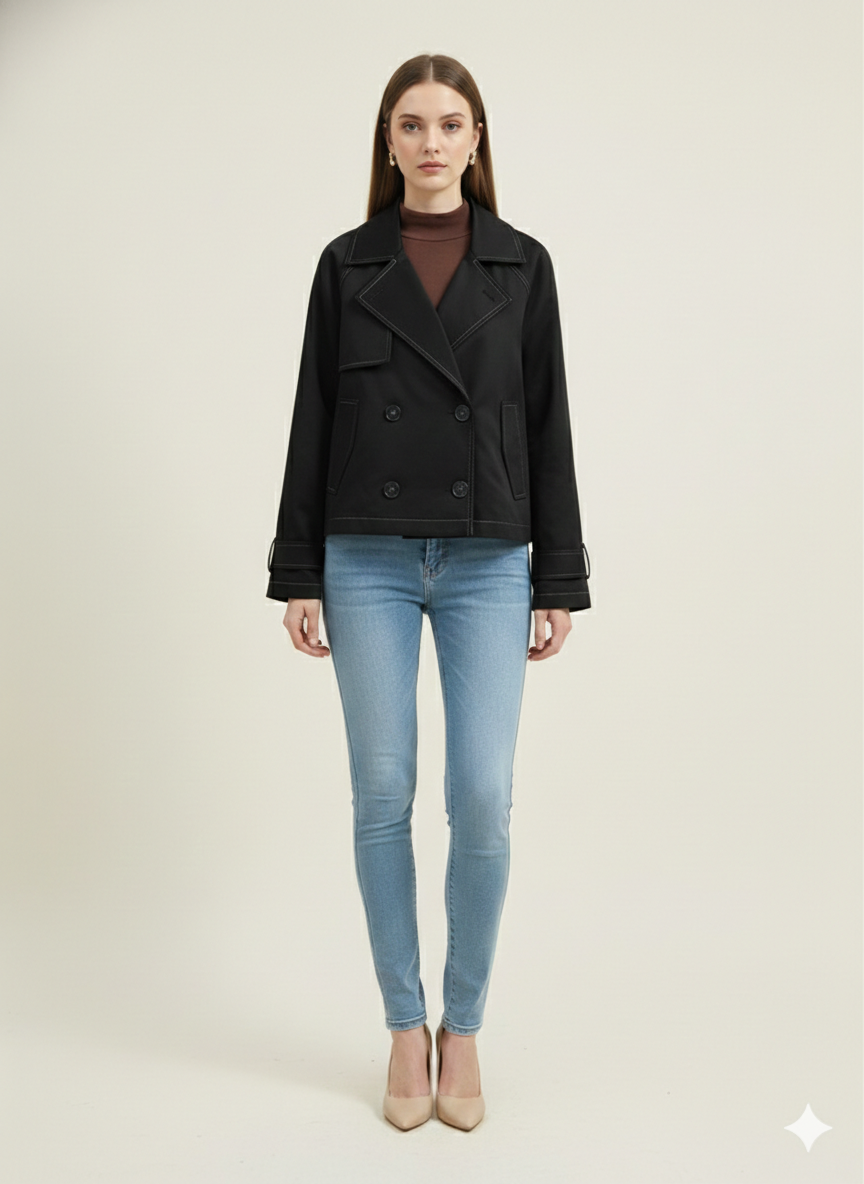 SOGNA COL Cropped Trench Jacket 170381B