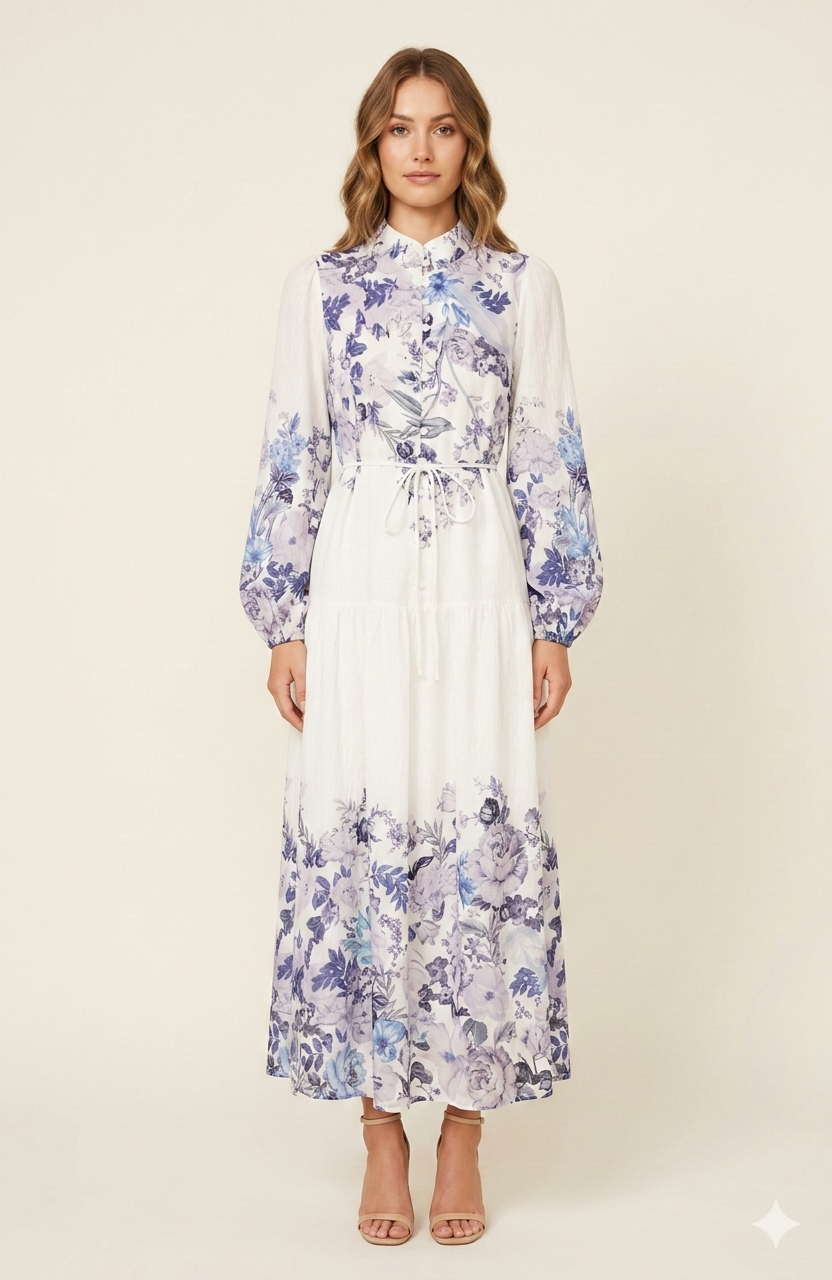 SOGNA COL PURPLE FLORAL DRESS - 43250911-1