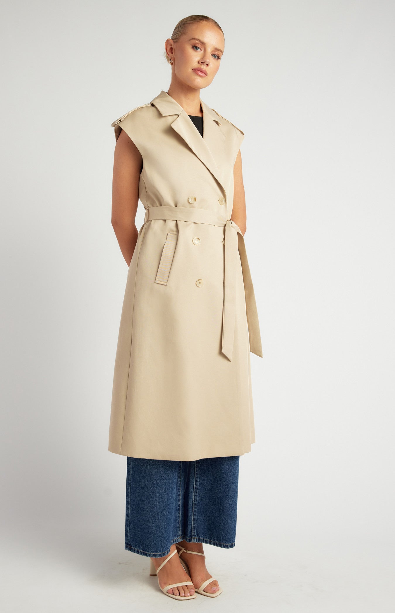 SONGA COL Sleeveless Vest Trench coat WJT242B