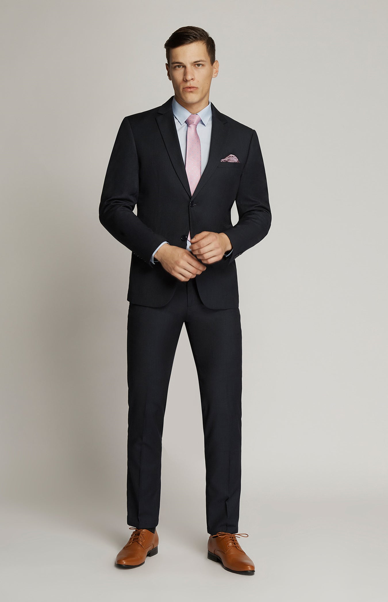 SOGNA Navy Birdseye Suit 22160 — jacket and trousers