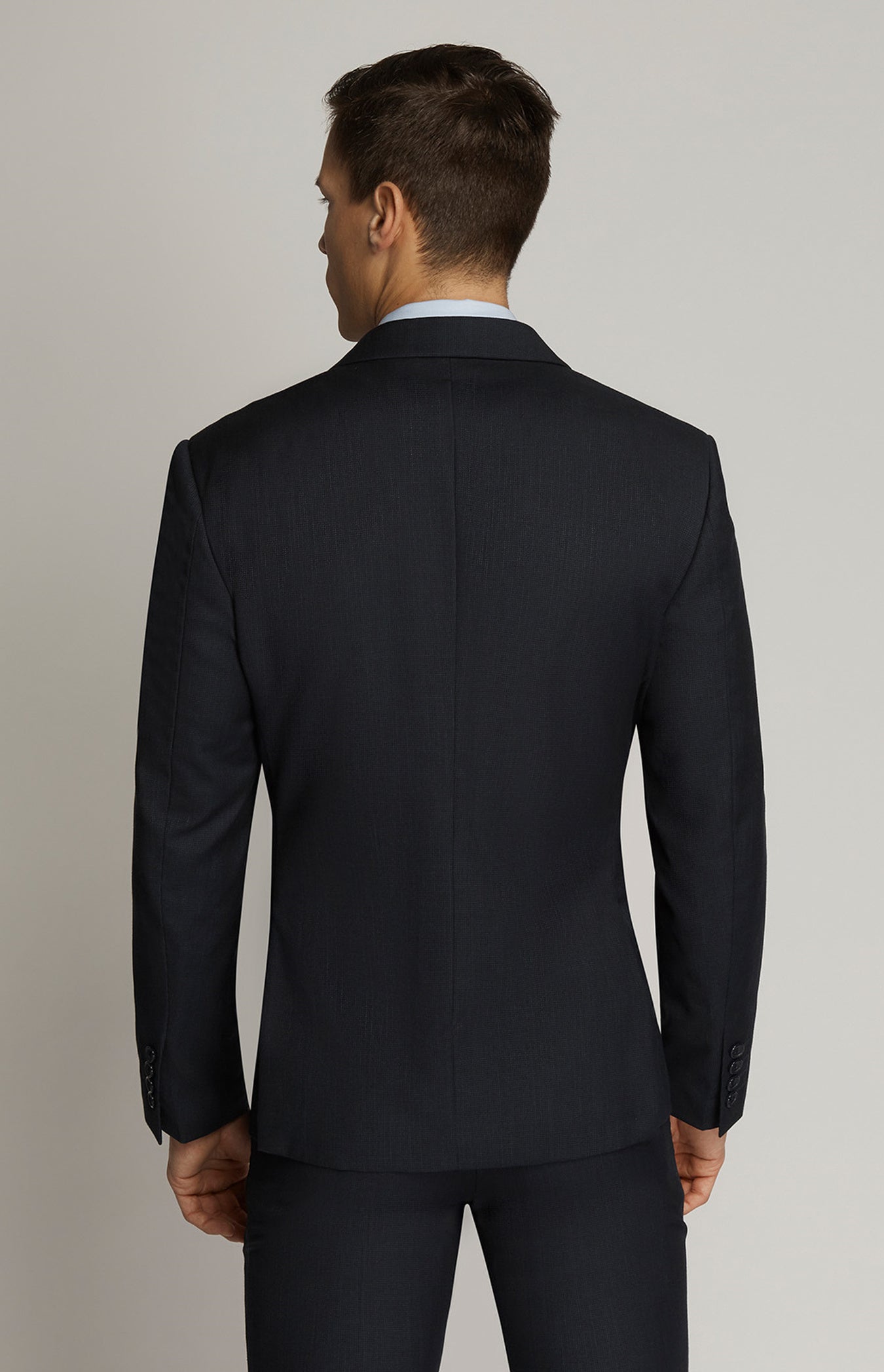 Navy birdseye suit 22160 rear view