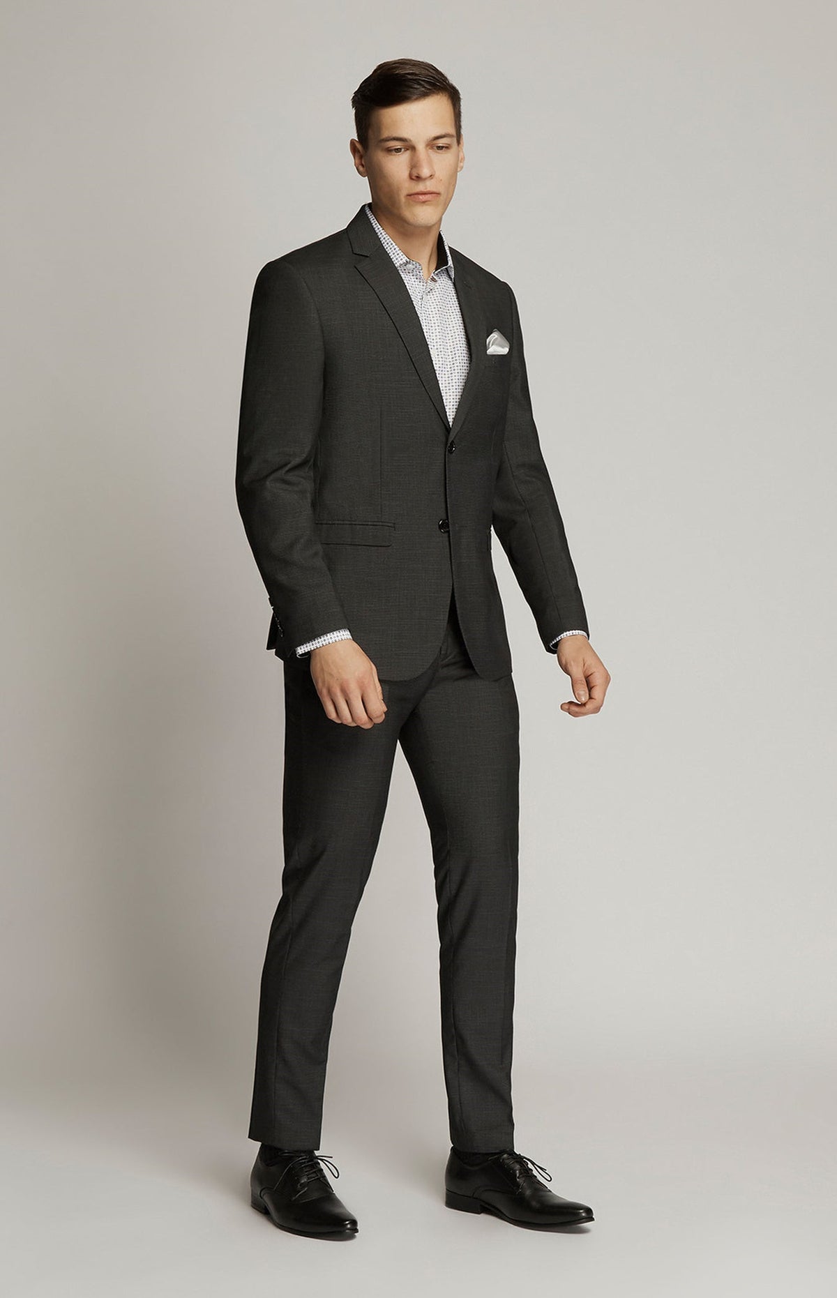 SOGNA Charcoal Birdseye Suit 22160 — jacket and trousers