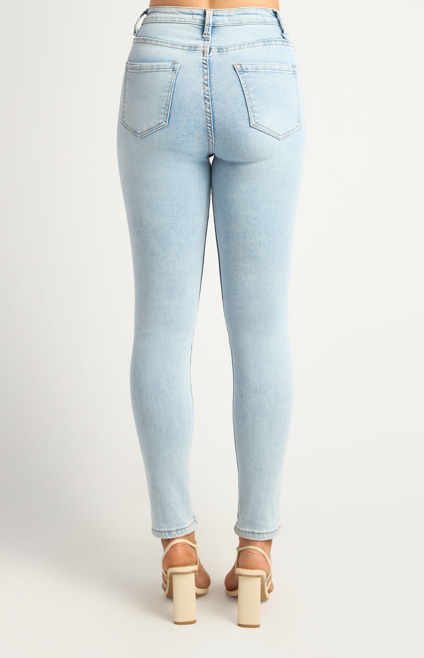 SOGNA SDM148 high-waisted skinny jeans in blue - back view