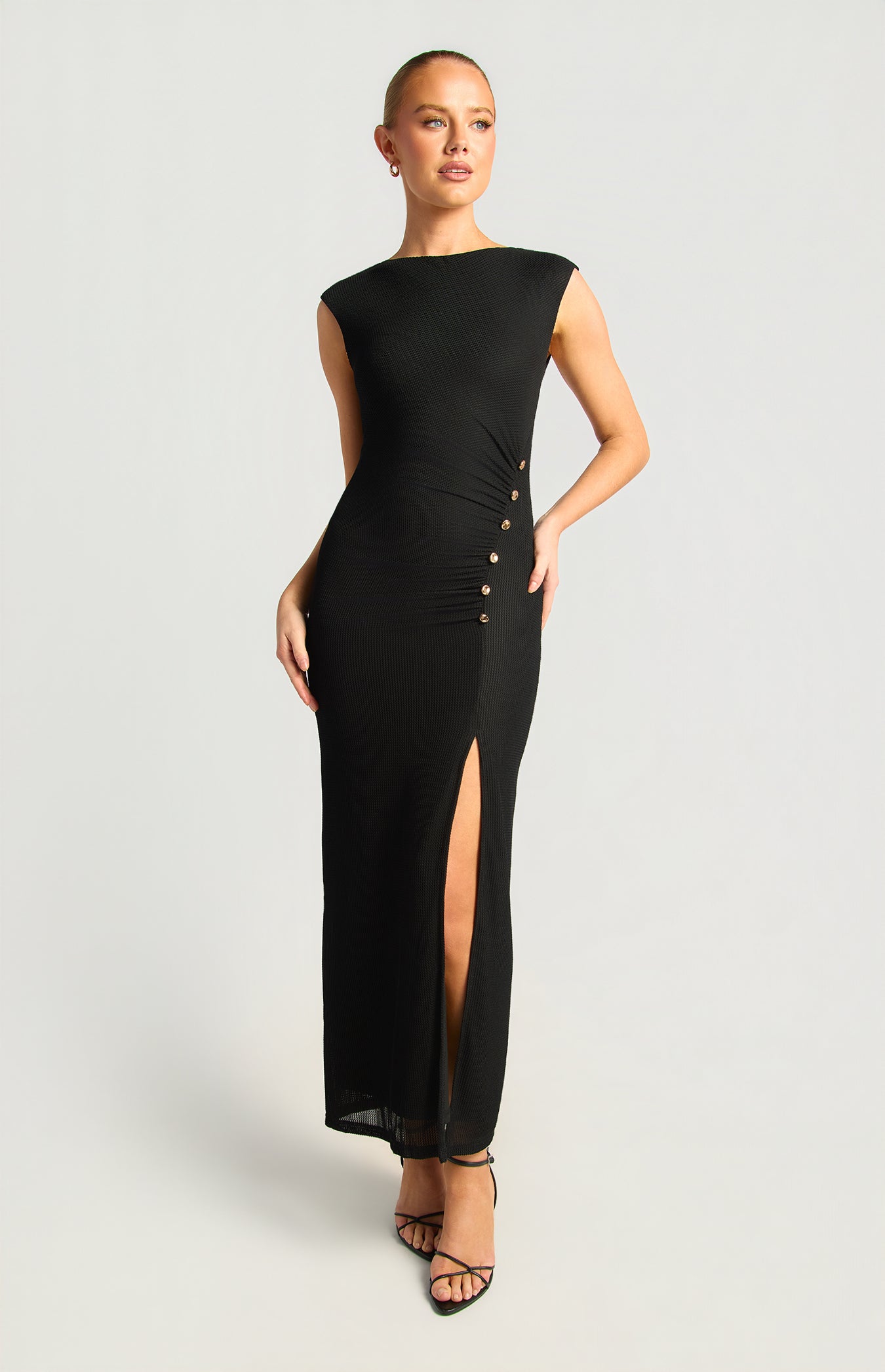 SOGNA textured jersey dress SDR1963B in Black - Front