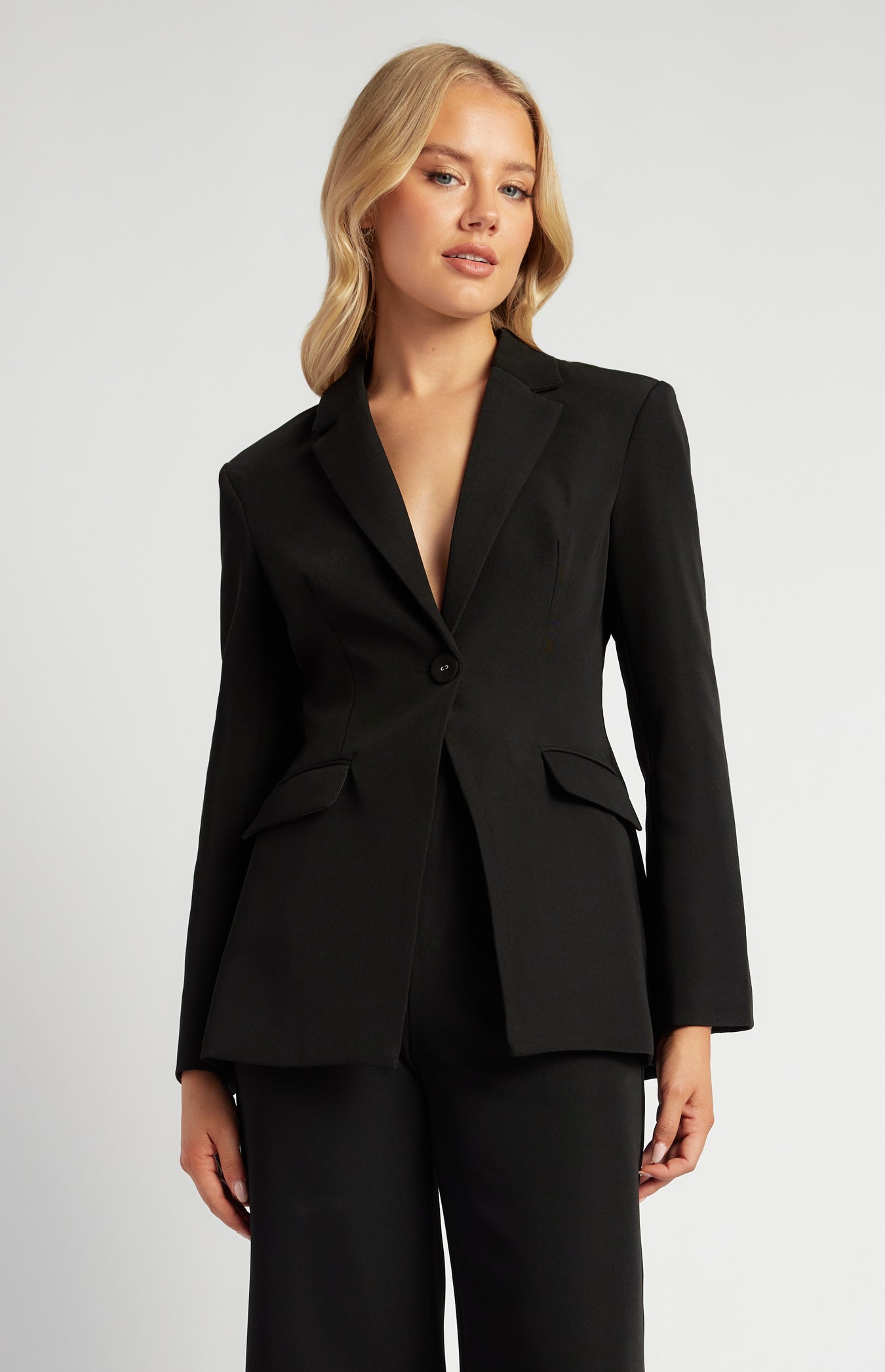 SOGNA women's cinched waist tailored blazer SJT398A in Black - image 4