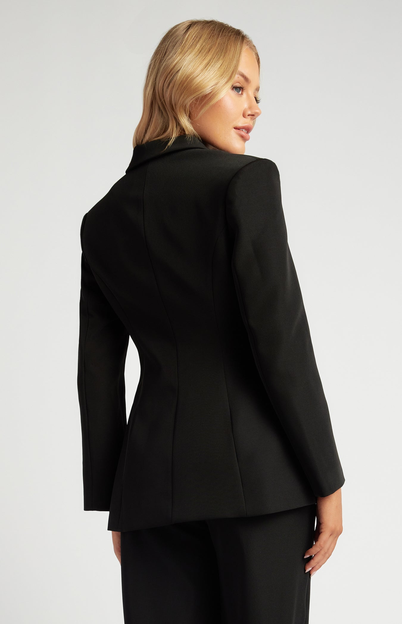 SOGNA women's cinched waist tailored blazer SJT398A in Black - image 7