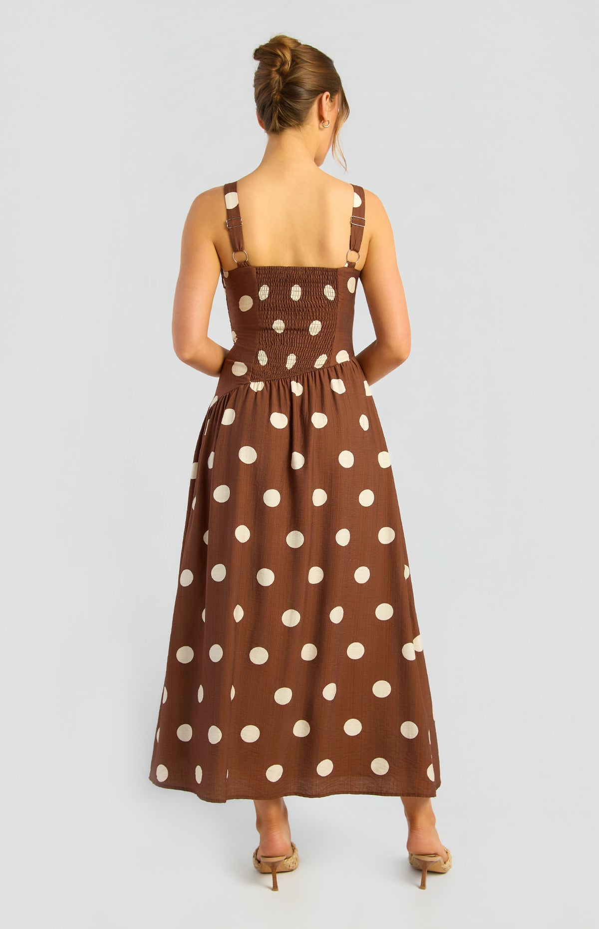 SOGNA SDR1995A dress in Chocolate Cream, back view