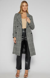 SOGNA COL Checkered Faux Wo Coat AJT315B