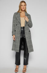 SOGNA COL Checkered Faux Wo Coat AJT315B