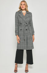 SOGNA COL Checkered Faux Wo Coat AJT315B