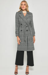 SOGNA COL Checkered Faux Wo Coat AJT315B