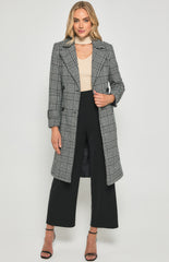 SOGNA COL Checkered Faux Wo Coat AJT315B