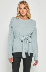 SOGNA COL Round Neck Knit with Optional Belt AKN800