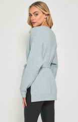 SOGNA COL Round Neck Knit with Optional Belt AKN800