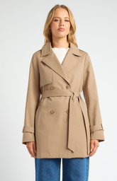 SOGNA COL Double Breasted Cropped Trench Coat SJT410A