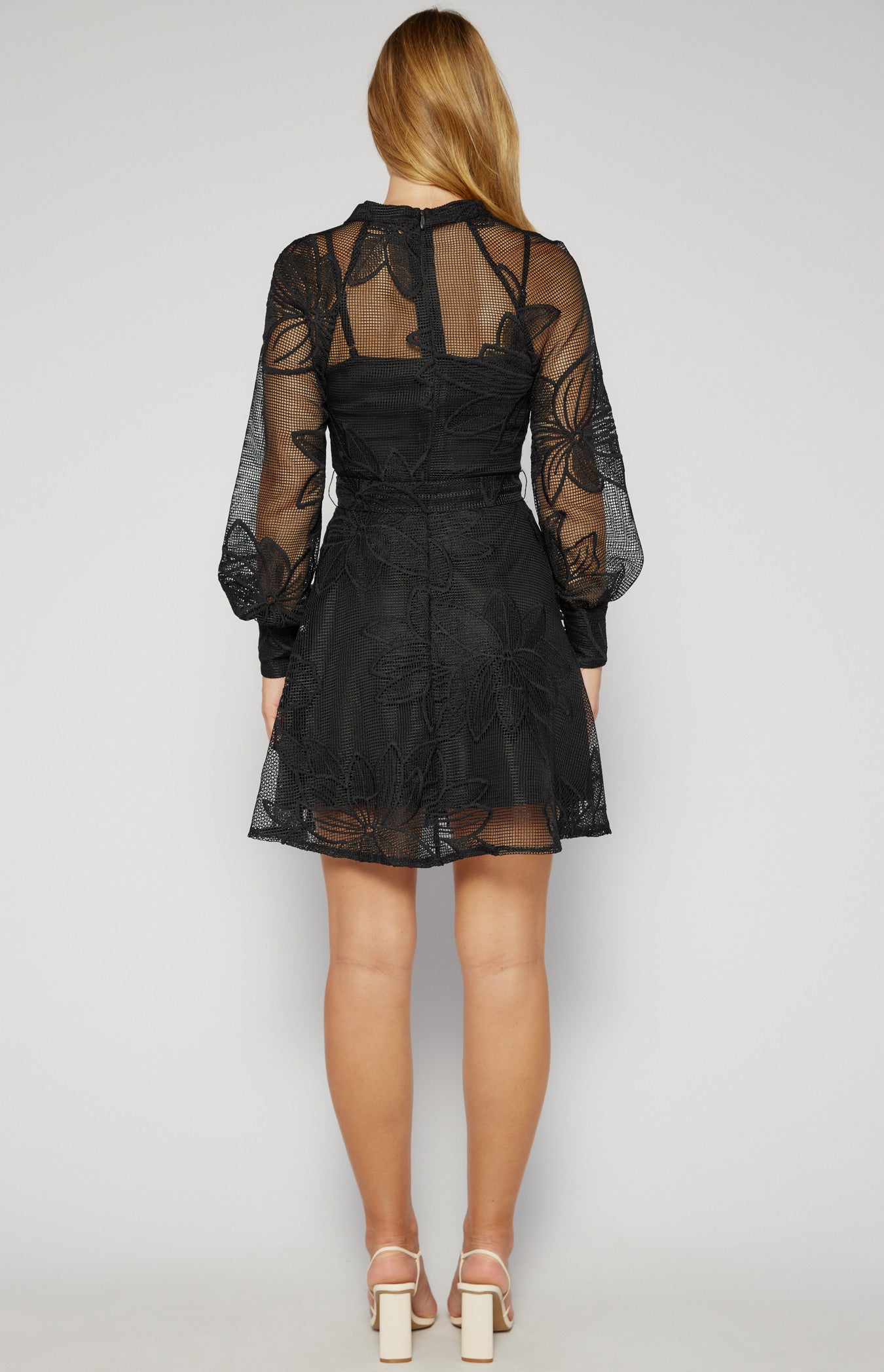 Embroidered Floral Fabric Dress with Slip Lining SDR1546A