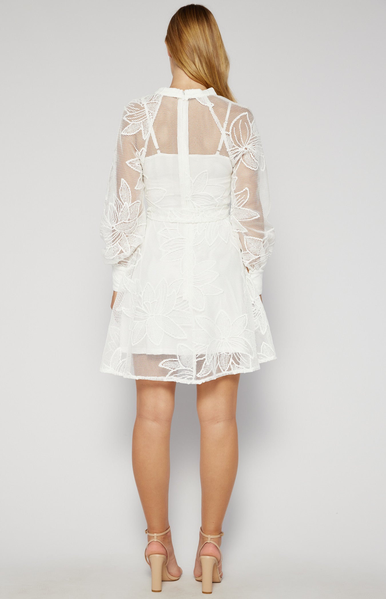 Embroidered Floral Fabric Dress with Slip Lining SDR1546A