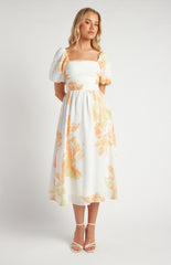 SOGNA COL Pleated Bodice Floral Print SDR1612B