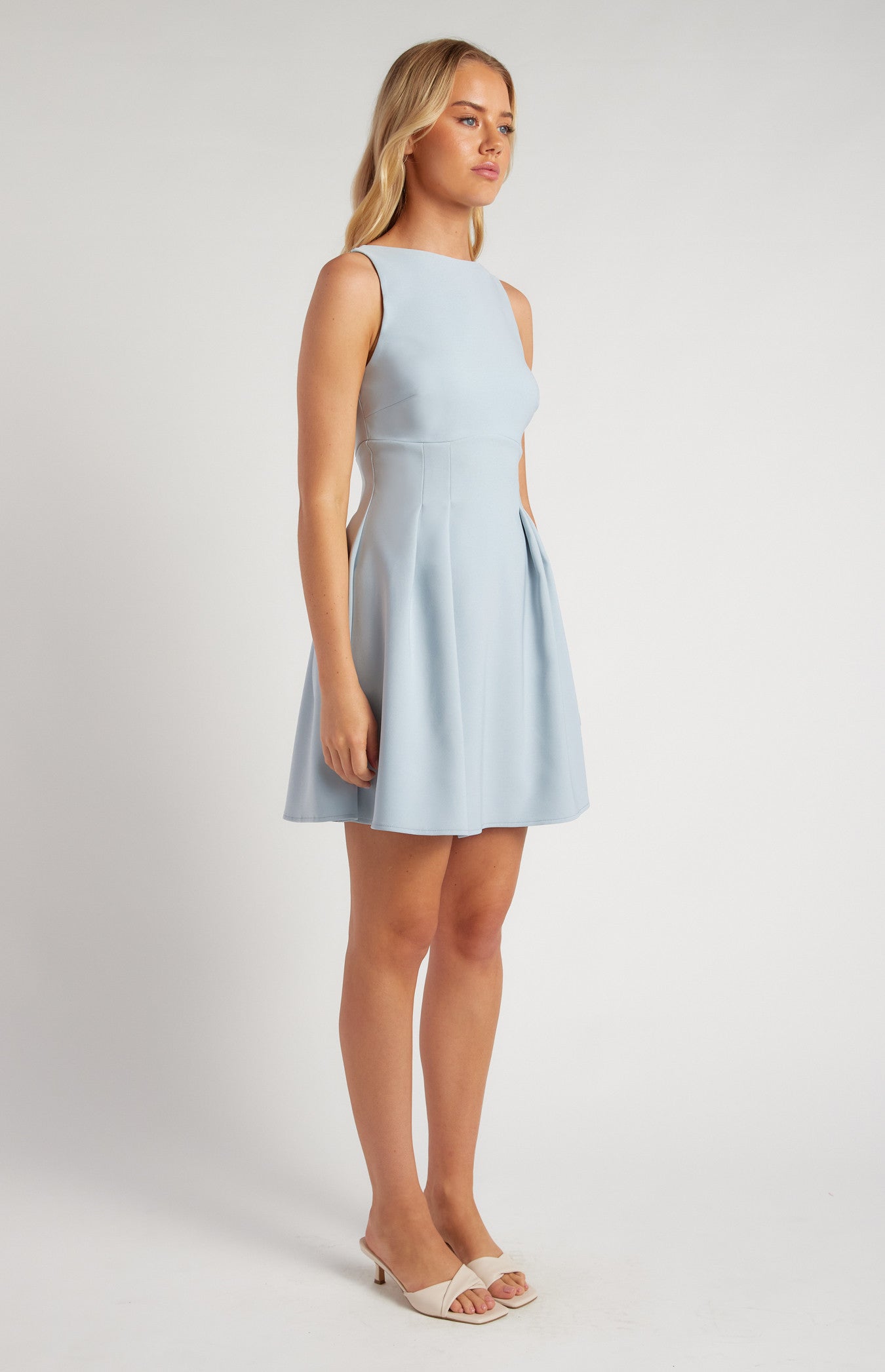 Stretch Fabric Cinched Waist Detail SDR1710B