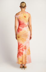 SOGNA COL Floral Print Asymmetric N Jersey Dress - SDR1795A