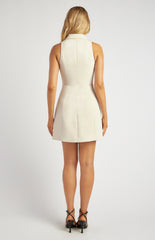 SOGNA COL Button Up Sleeveless Blazer Mini Dress SDR1741A