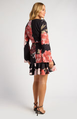 SOGNA COL Exclusive Floral Print Ruffle Detail Dress SDR1742A