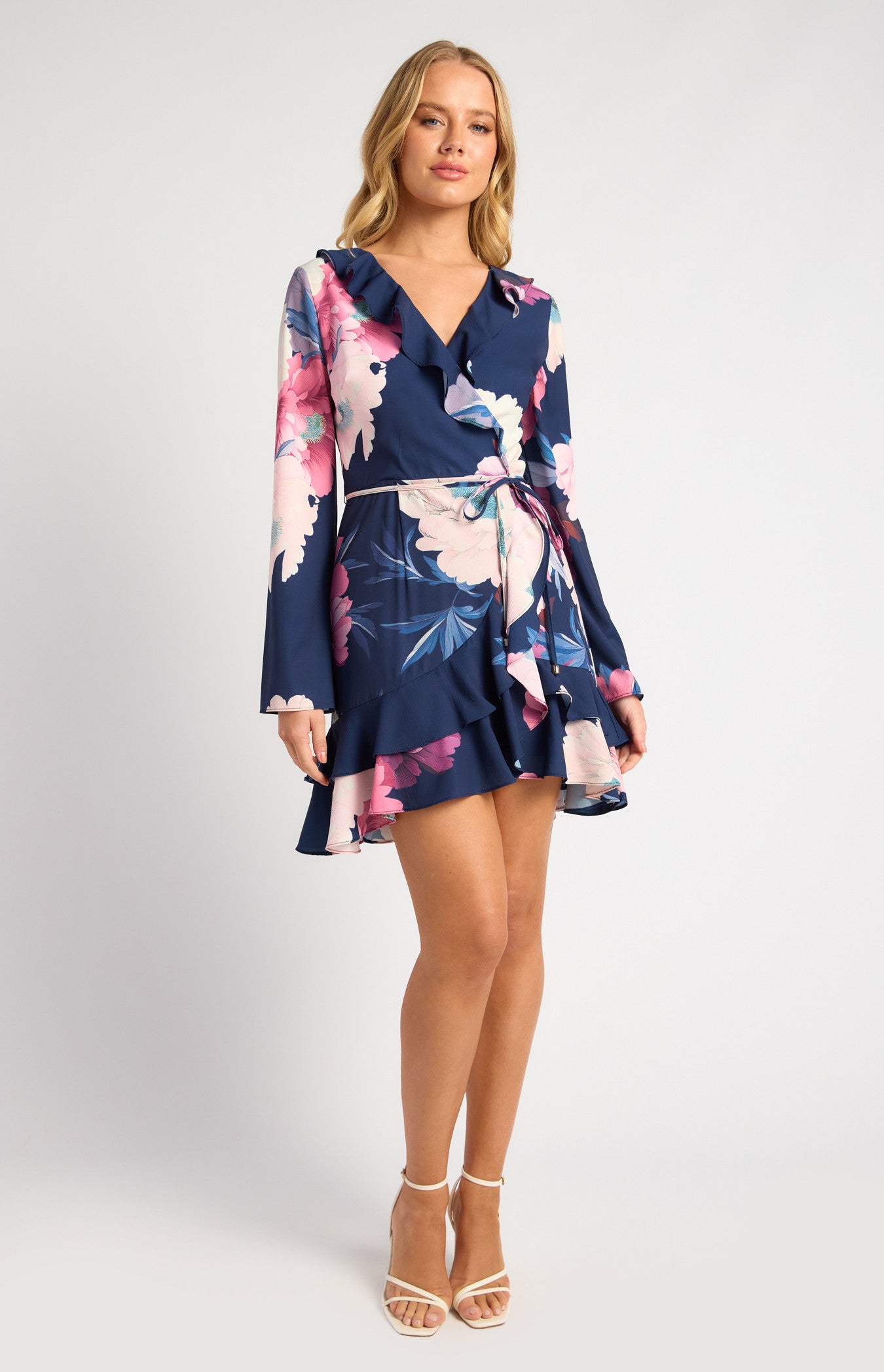 SOGNA COL Exclusive Floral Print Ruffle Detail Dress SDR1742A