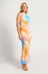 SOGNA COL Floral Print Asymmetric N Jersey Dress - SDR1795A