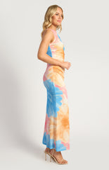 SOGNA COL Floral Print Asymmetric N Jersey Dress - SDR1795A