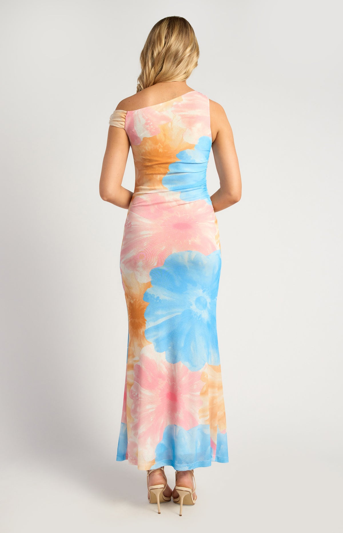 SOGNA Asymmetric Floral Jersey Dress SDR1795A | Evening