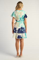 SOGNA COLLace Trim Detail Abstract Floral Dress SDR1807A