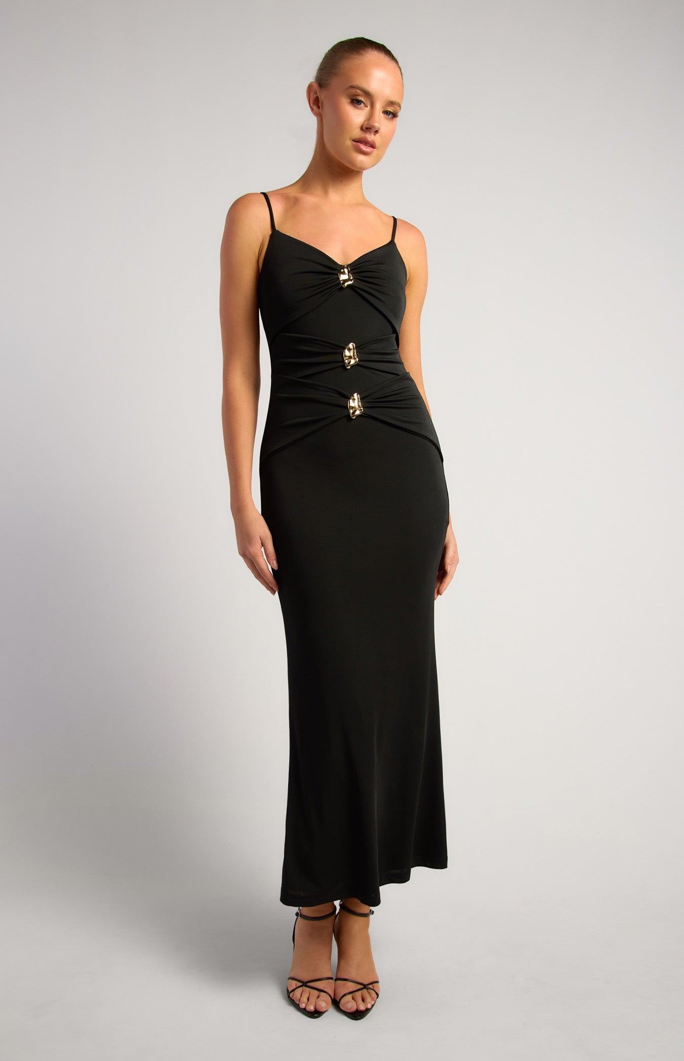 SOGNA COL PRO Halter Neckline Jumpsuit With Gold Buckle SJP614A