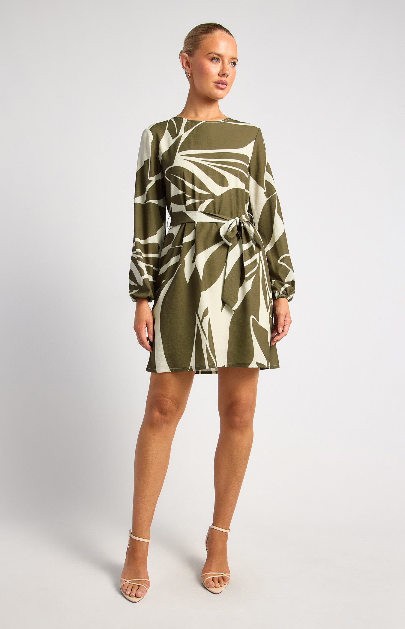 SOGNA COL Abstract Printed Round Neck Shift Dress SDR547-5B