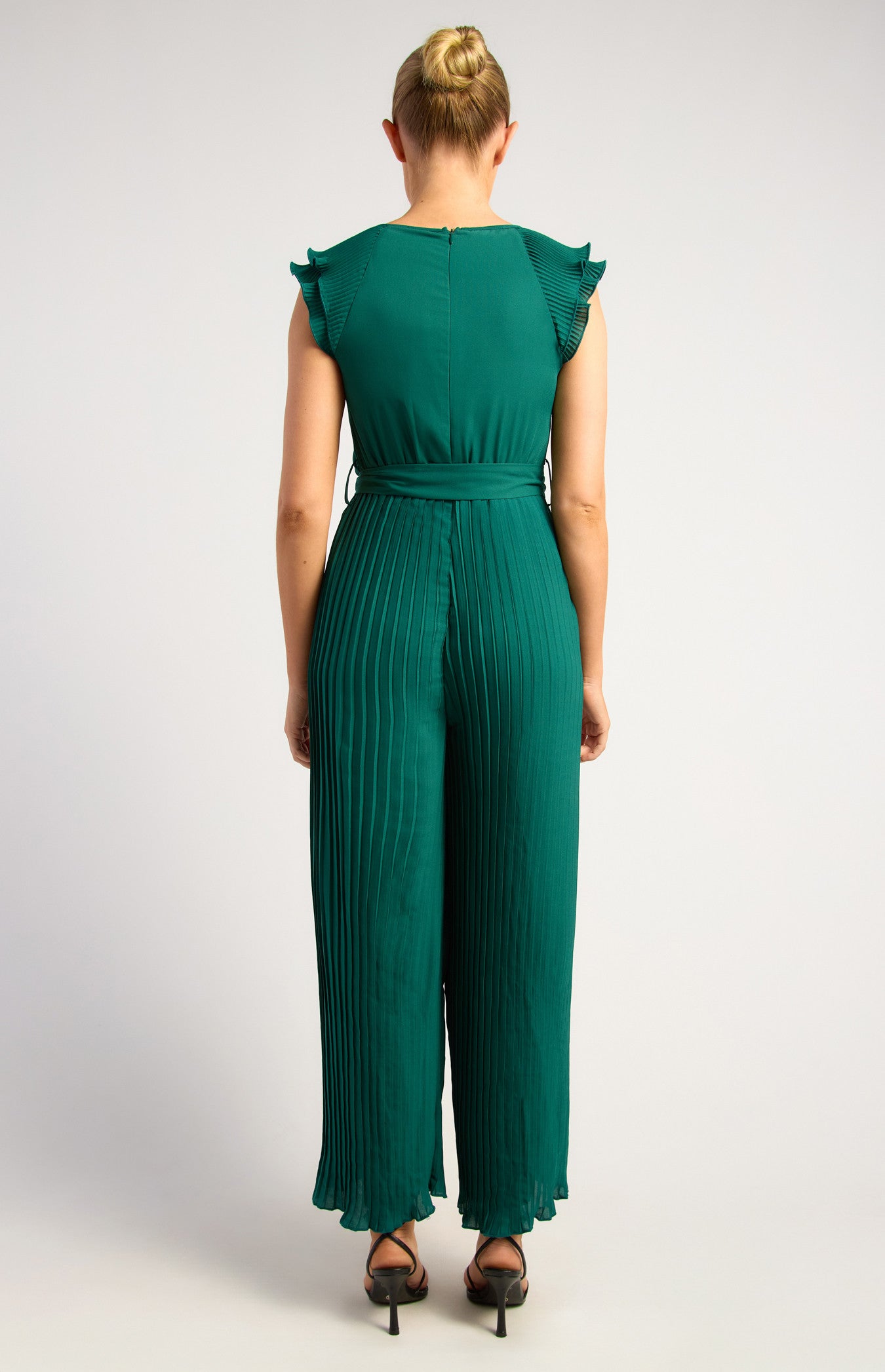 SOGNA COL Pleated Jumpsuit with Double Frill Neckline Feature SJP568B