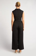 SOGNA COL Cap Sleeves Curved Collar Jumpsuit SJP612A