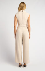 SOGNA COL Cap Sleeves Curved Collar Jumpsuit SJP612A