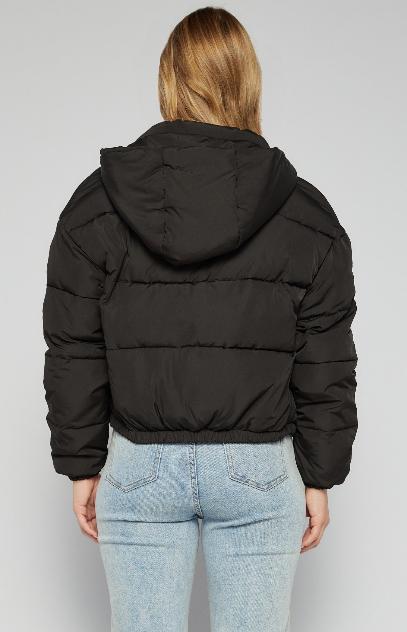 SOGNA COL Contrast Binding Puffer Jacket with Removable Hood SJT372A