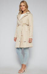 SOGNA COL Longline Quilted Puffer Jacket with Belt SJT387B