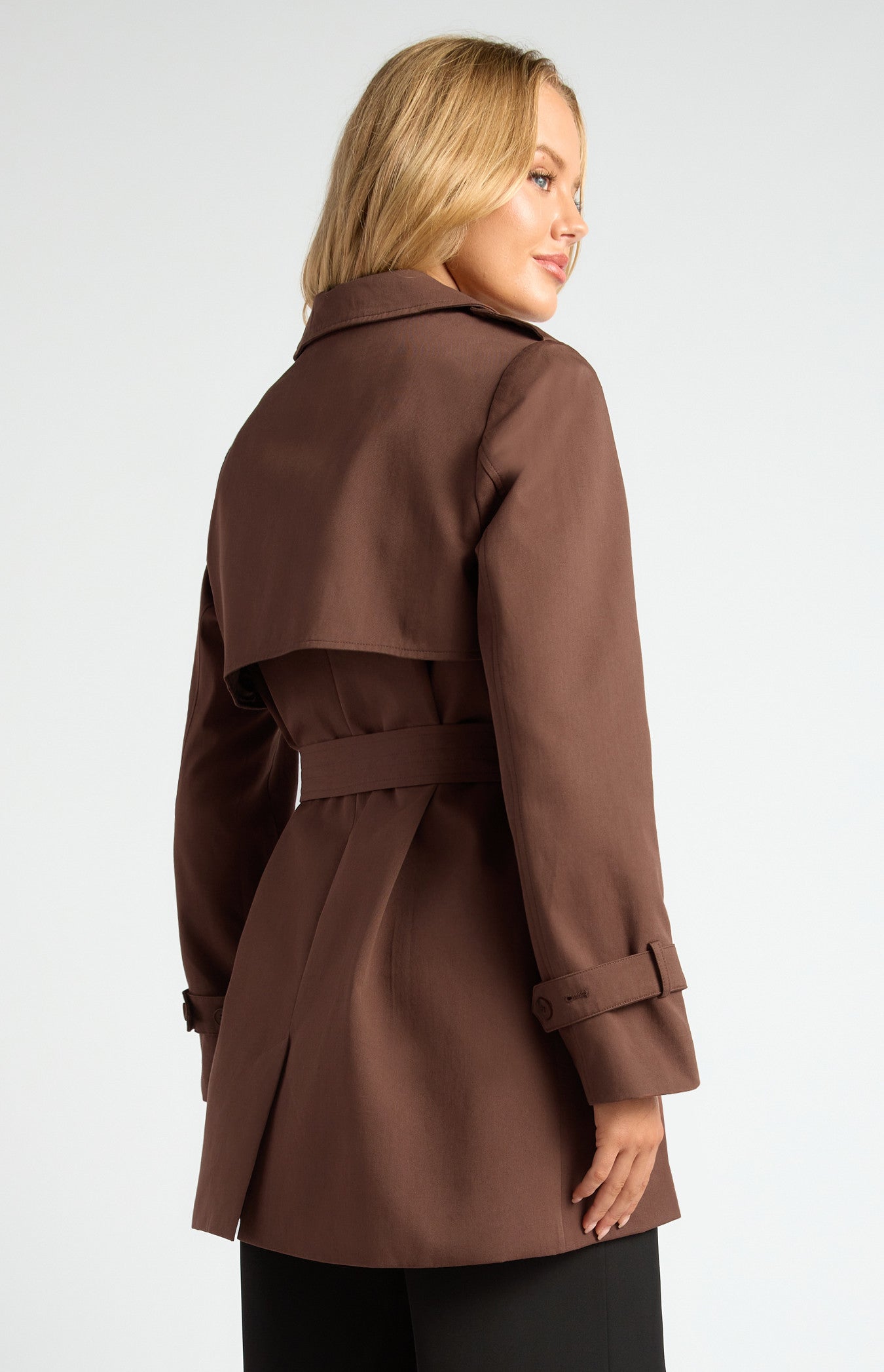 SOGNA COL Double Breasted Cropped Trench Coat SJT410A