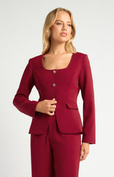 SOGNA COL Gold Feature Button Blazer with Centre Front Split SJT412A