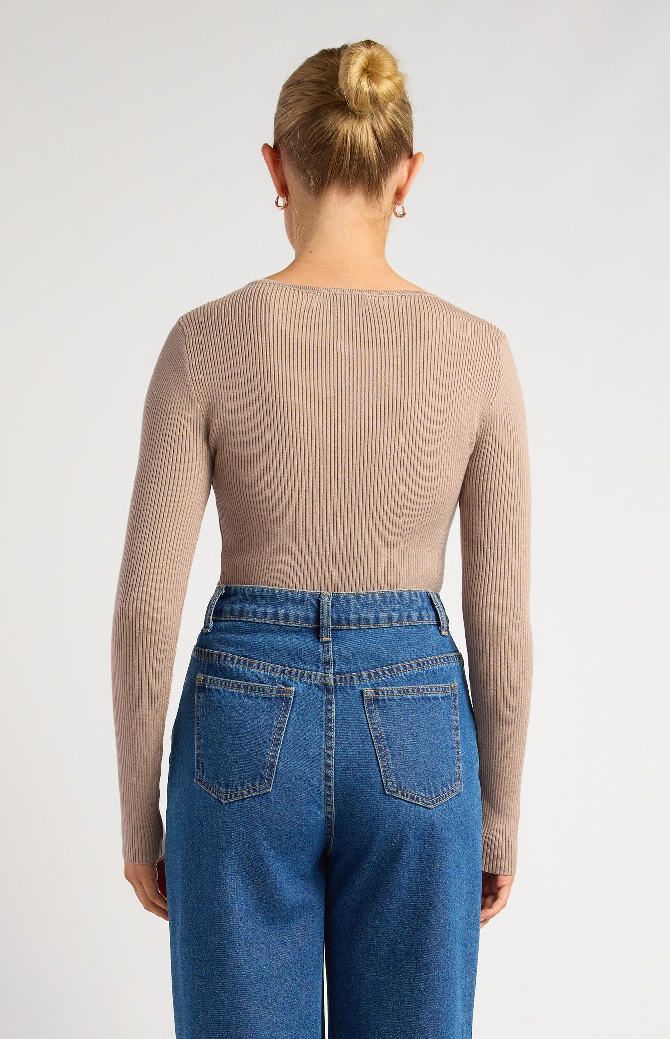 Silver Embellishment Cut Out Detail Knit Top (SKN934)