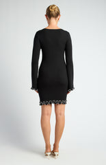 SOGNA COL Contrast Twirl Feature Knit Dress SKN953