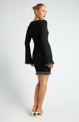 SOGNA COL Contrast Twirl Feature Knit Dress SKN953