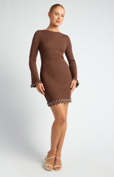 SOGNA COL Contrast Twirl Feature Knit Dress SKN953