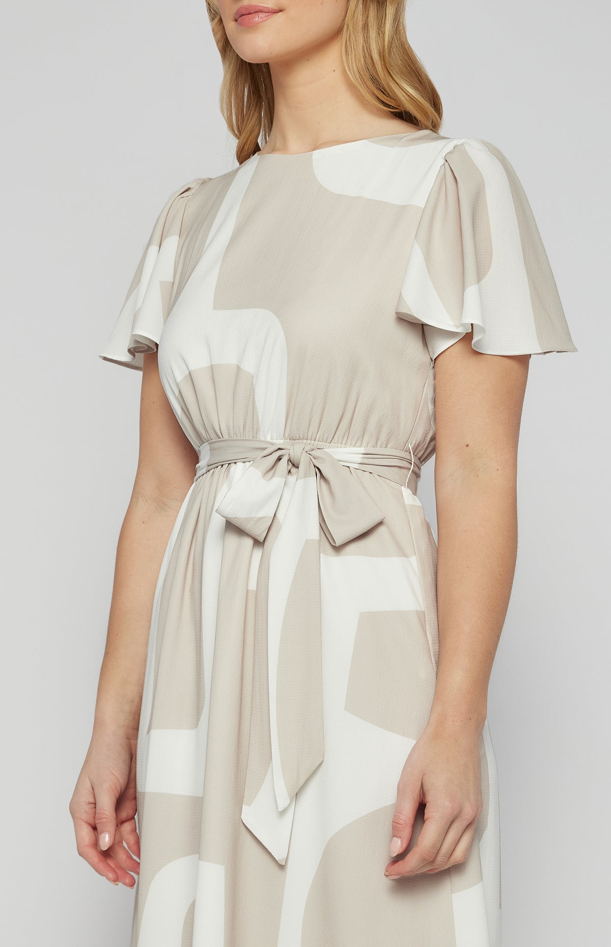 SOGNA Abstract Midi Dress SDR1604A – beige – product detail or alternate view