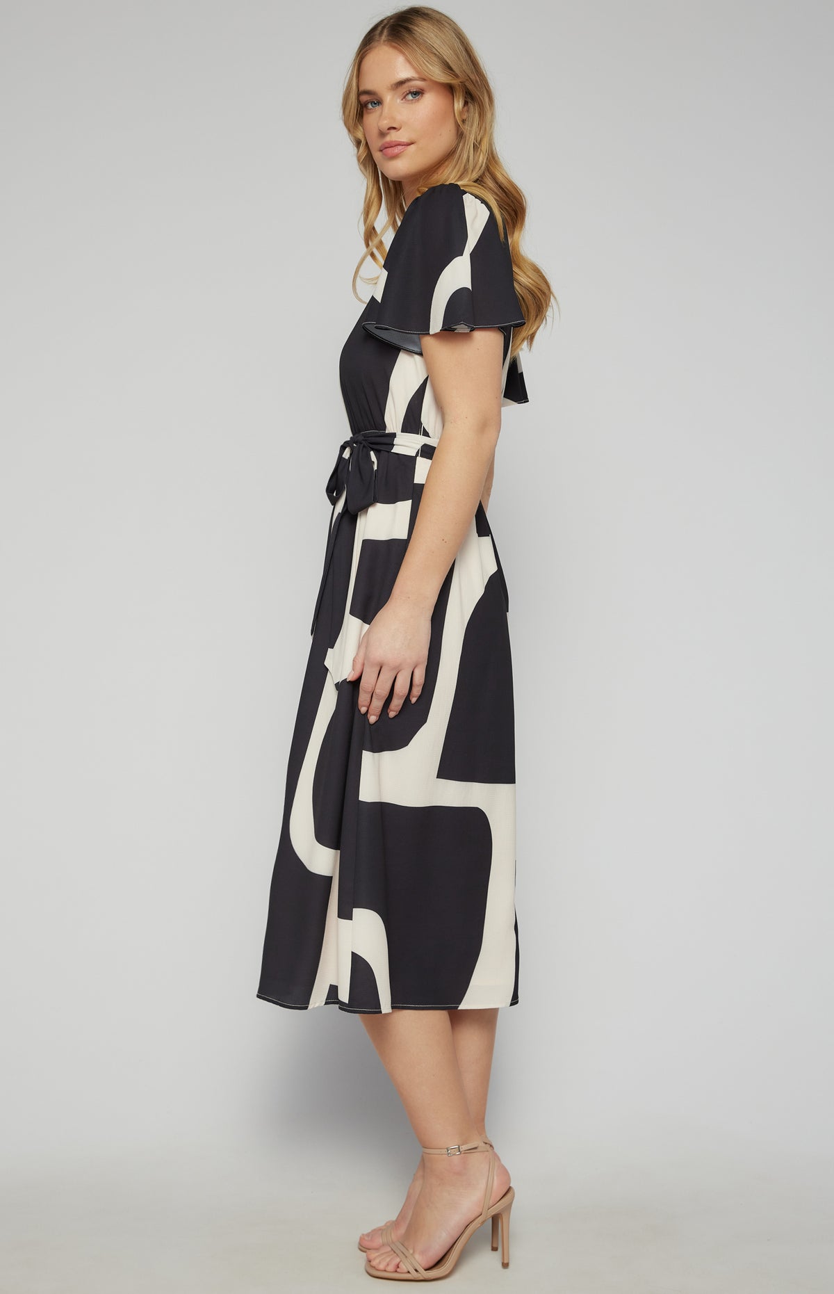 SOGNA Abstract Midi Dress SDR1604A – black – product detail or alternate view